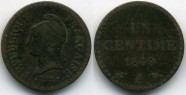 купить 1 сантим 1849 Франция 