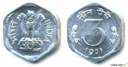 купить 3 пайсы 1971 Индия 